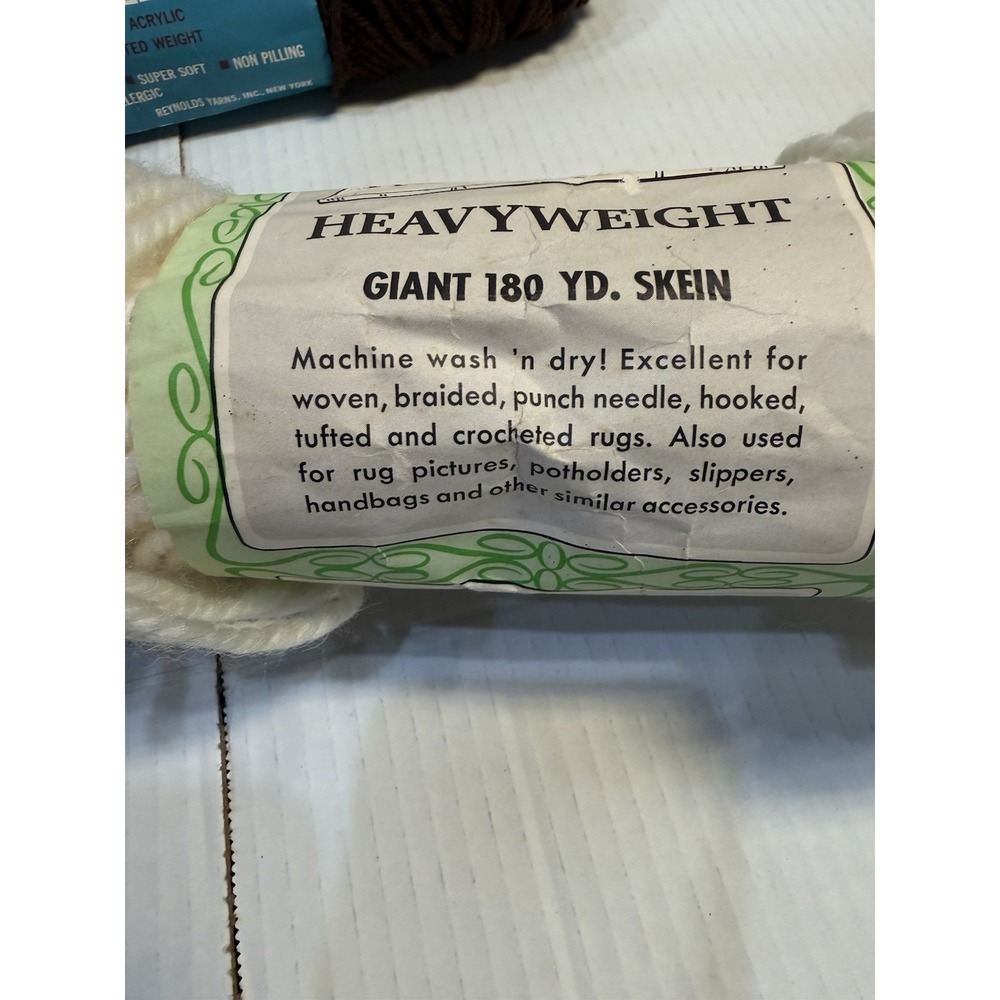 Vintage Reynolds Sayelle Sears Acrylic Rug Yarn Lot Orlon Heavyweight Made USA - Picture 8 of 16